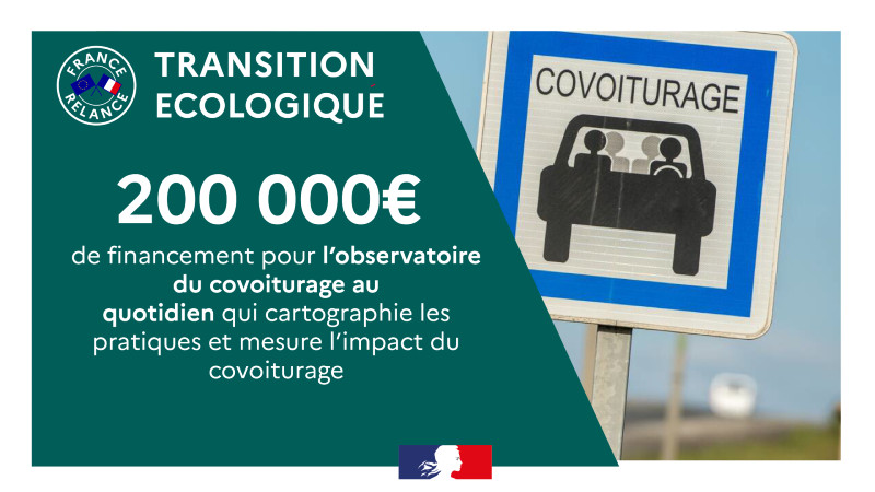 200 000 euros de financement pour l'observatoire du covoiturage au quotidien qui cartographie les pratiques et mesure l'impact du covoiturage